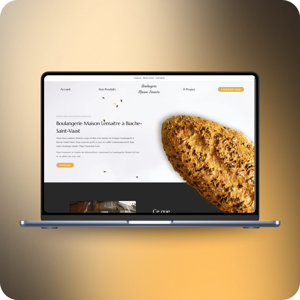 Création site vitrine boulangerie ordinateur - Boulangerie Maison Lemaître