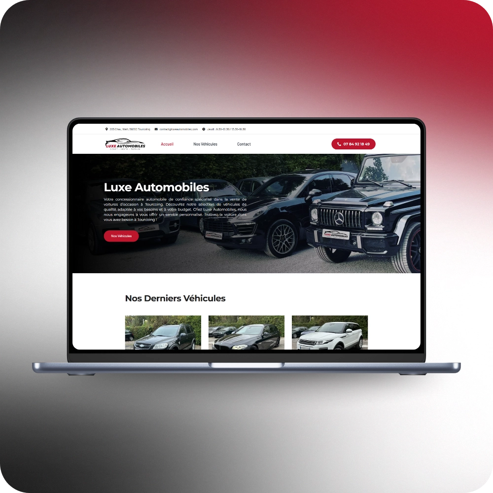 Création site vitrine garage automobile ordinateur - Luxe Automobiles