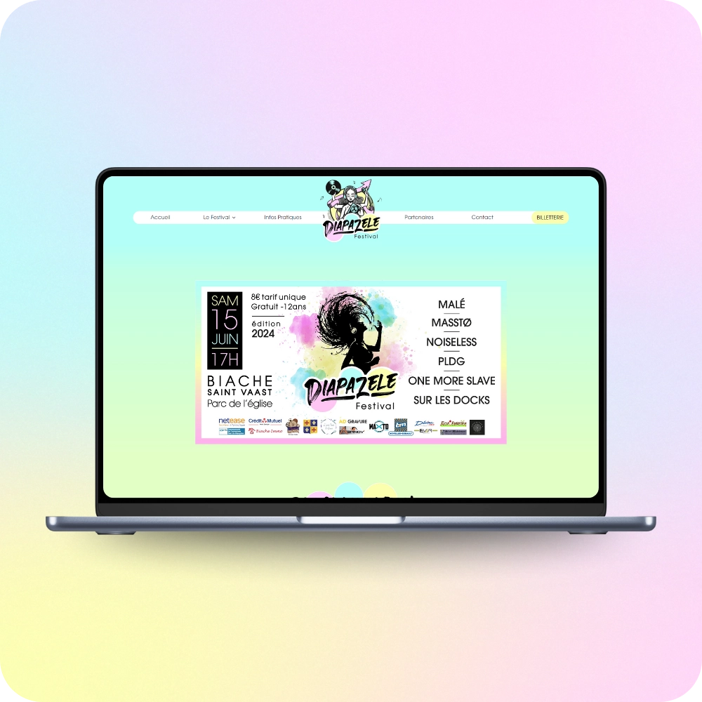 Création site vitrine association festival musique ordinateur - Diapazele Festival