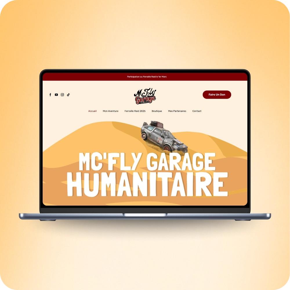Création site vitrine association humanitaire ordinateur - McFly Garage - Babelraid