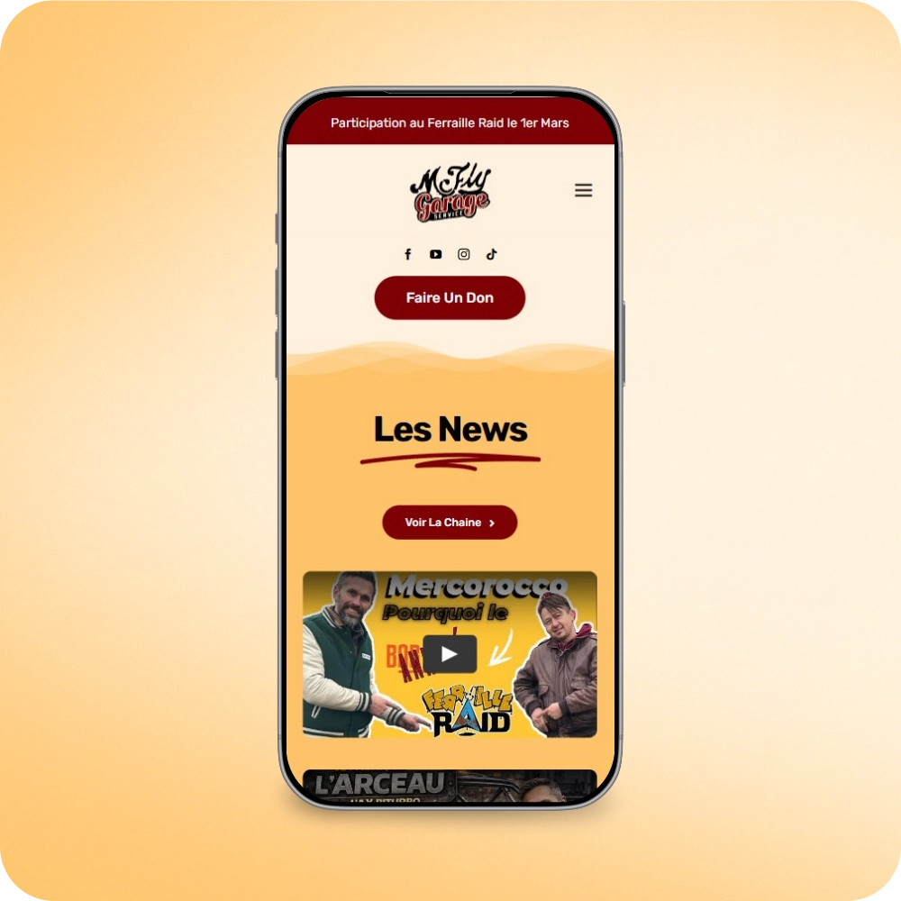 Création site vitrine responsive téléphone association humanitaire - McFly Garage - Babelraid