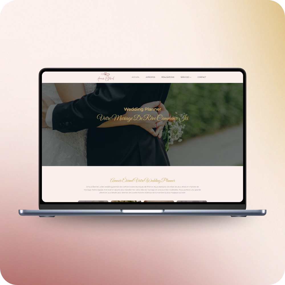 Création site vitrine wedding planner ordinateur - Amour Eternel